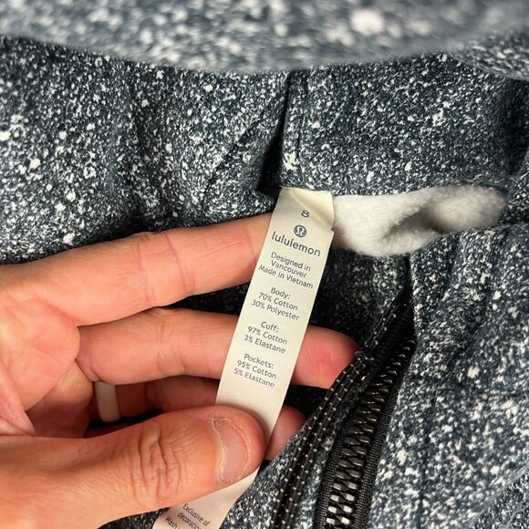 Lululemon Scuba Hoodie Full Zip Jacket Speckled Blue Thumb Holes Fleece 8 - Picture 4 of 12